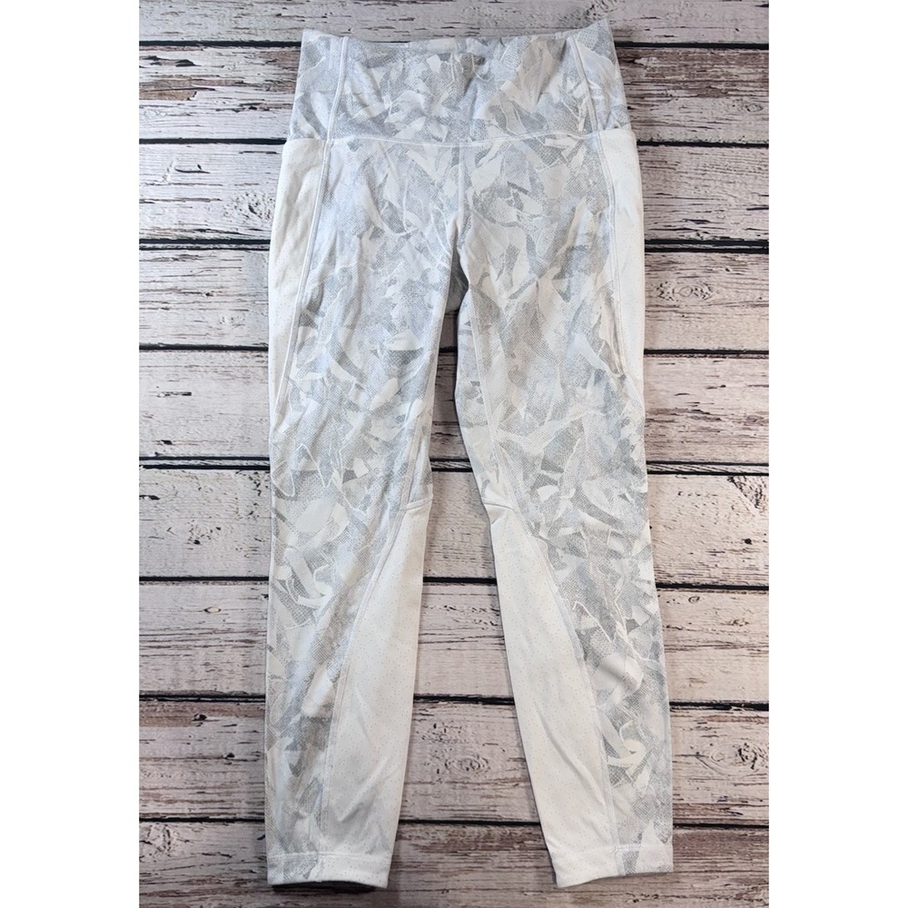 Lululemon Breezy Dot Leggings 7/8 Length White Gray Size 8